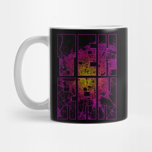 Tehran, Iran City Map Typography - Neon Mug